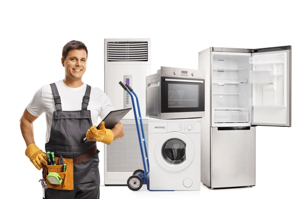 home appliances repair in dubai with a man to demonstrate the services as a demo